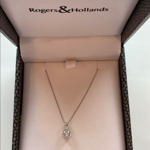 Certified white gold diamond necklace